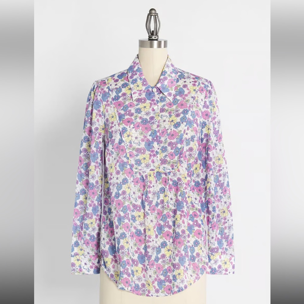 NWT ModCloth flower patch pleasantries shirt  medium
